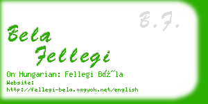 bela fellegi business card